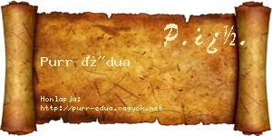 Purr Édua névjegykártya